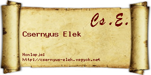 Csernyus Elek névjegykártya